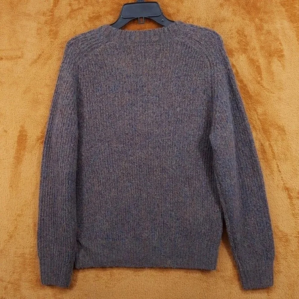 VINCE Sweater Mens Small Brown Blue Pullover Merino Wool Alpaca MOULINE $425
